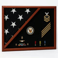 Air Force - Wood Flag Display Case - Walnut Material.
