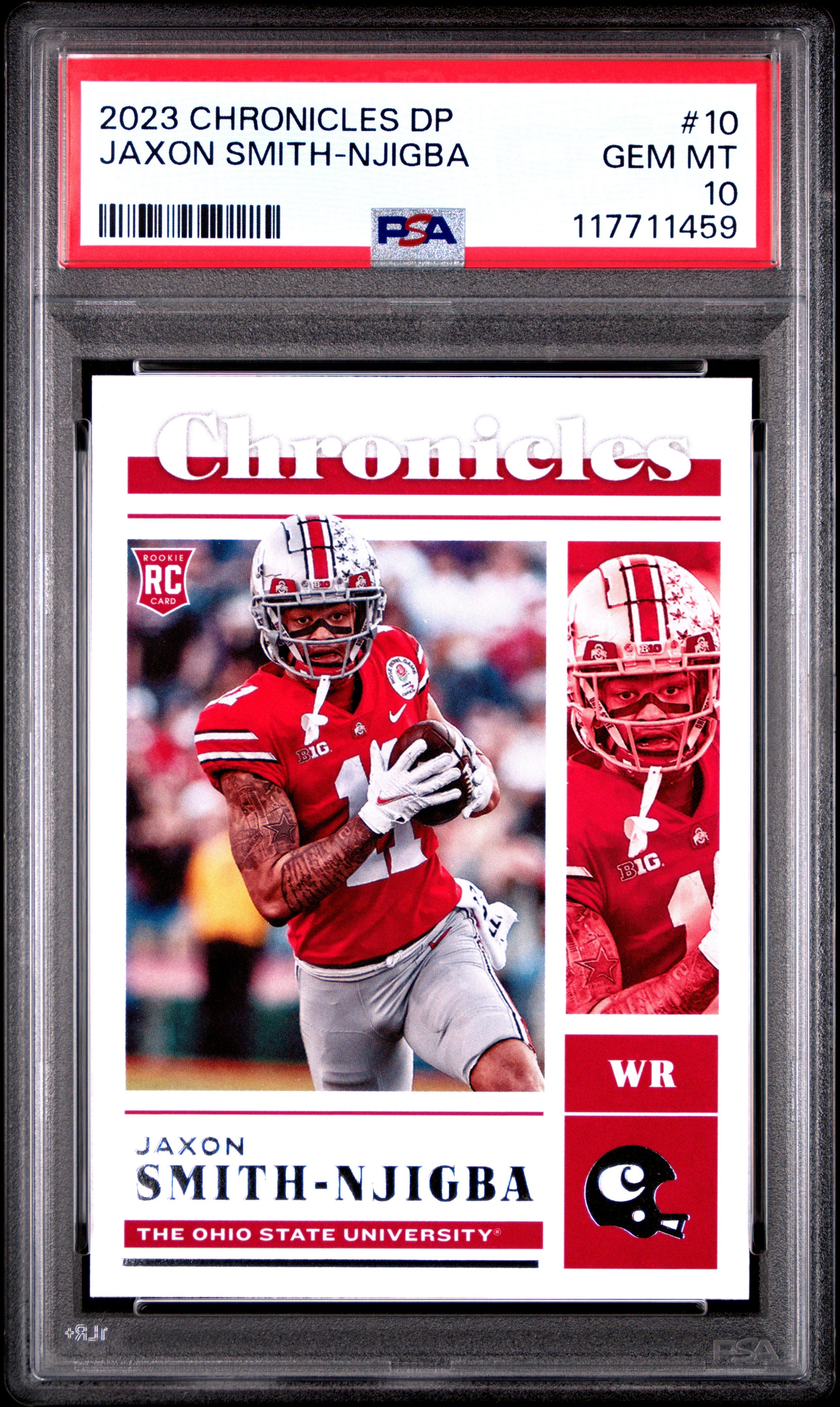 Graded 2023 Panini Chronicles Draft Picks Jaxon Smith-Njigba #10 Rookie RC Football Card PSA 10 Gem Mint