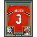 Framed Autographed/Signed Akheem Mesidor 35x39 Miami Orange College Football Jersey Beckett BAS COA