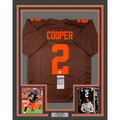 Framed Autographed/Signed Amari Cooper 35x39 Cleveland Brown Color Rush Football Jersey JSA COA