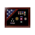 American Corner flag and medal display case - Fit for 3' x 5'