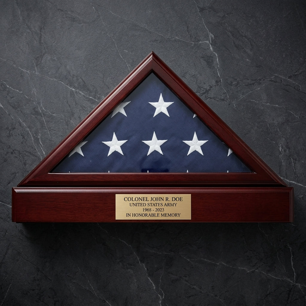 Flag Box, Flag Pedestal Box, Flag Boxes - Cherry or Oak Material.
