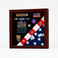American Made Burial Flag Medals Display case - Cherry