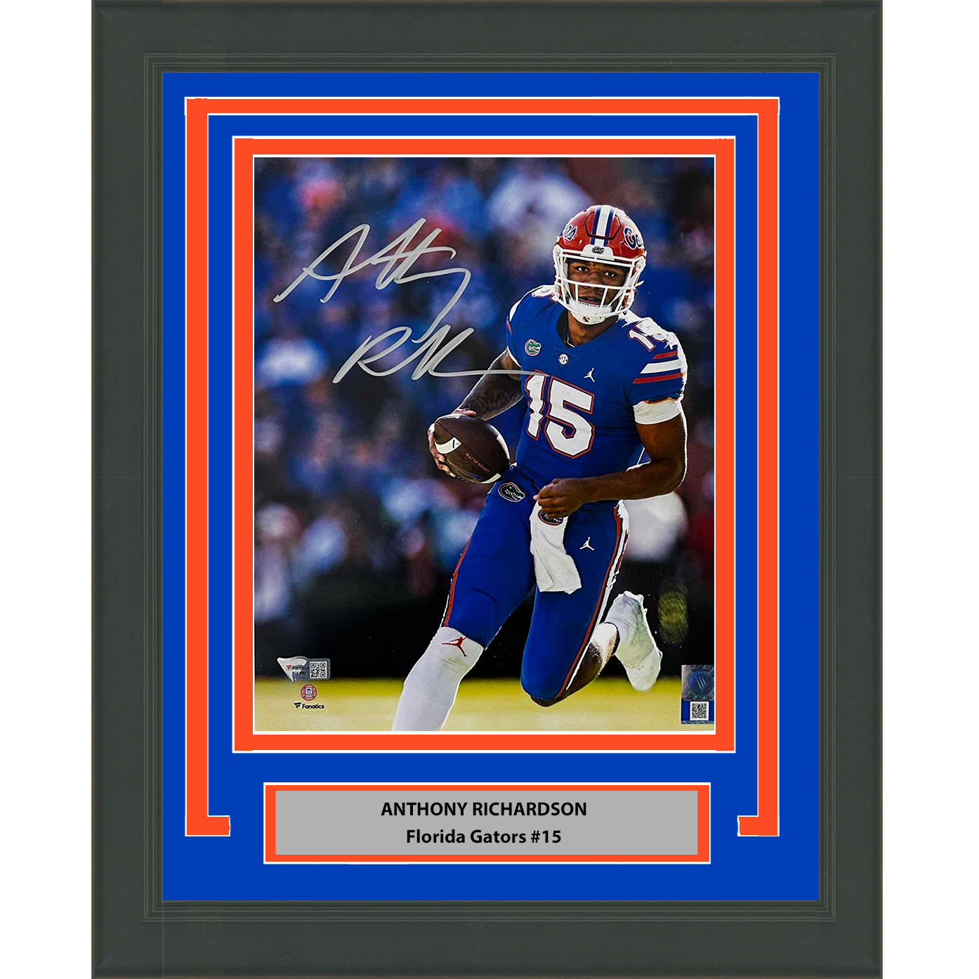 Framed Autographed/Signed Anthony Richardson Florida Gators 8x10 College Football Photo Fanatics COA