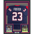 Framed Autographed/Signed Arian Foster 35x39 Houston Blue Football Jersey Beckett BAS COA