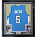 Framed Autographed/Signed Armando Bacot 35x39 UNC North Carolina Blue College Basketball Jersey Beckett BAS COA