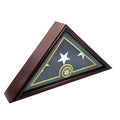 Army Flag Display Case Box, 5x9 Burial - Funeral - Veteran Flag Elegant Display Case with Flat Base, Solid Wood, Cherry Finish.