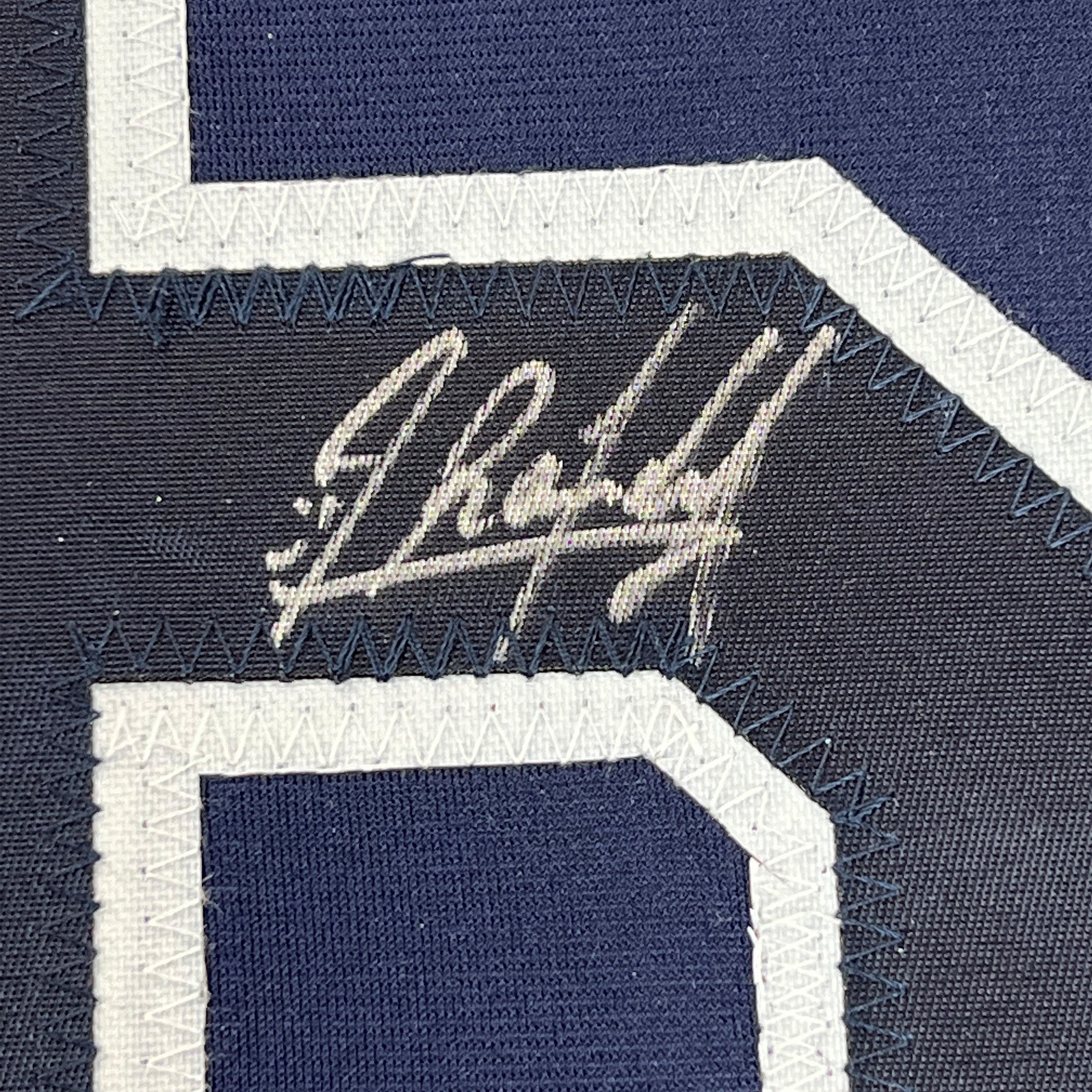 Framed Autographed/Signed Randy Arozarena 35x39 Tampa Bay Dark Blue Baseball Jersey JSA COA