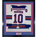 Framed Autographed/Signed Artemi Panarin 35x39 New York White Hockey Jersey JSA COA