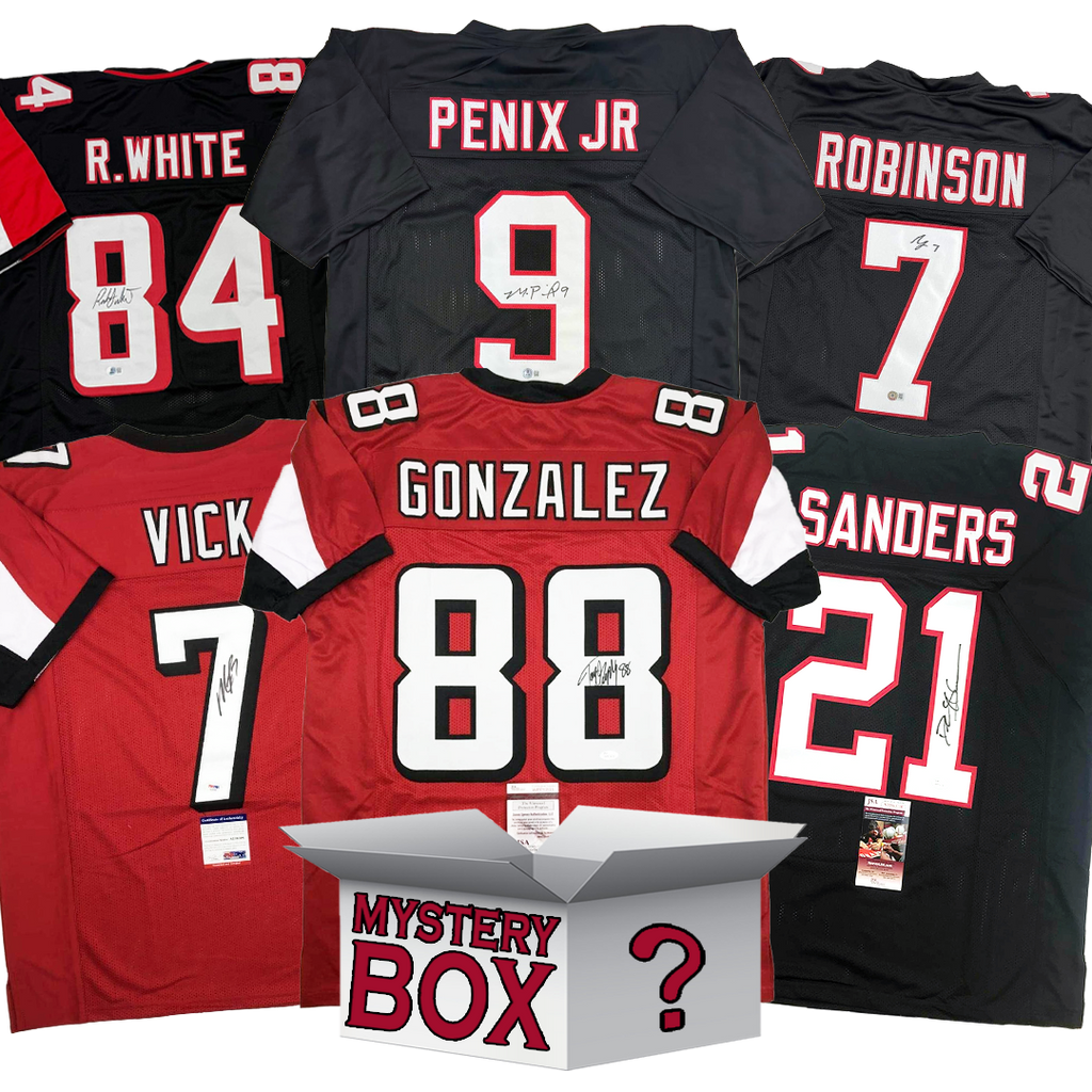 Autographed/Signed Atlanta Football Jersey Mystery Box with PSA JSA or Beckett COA