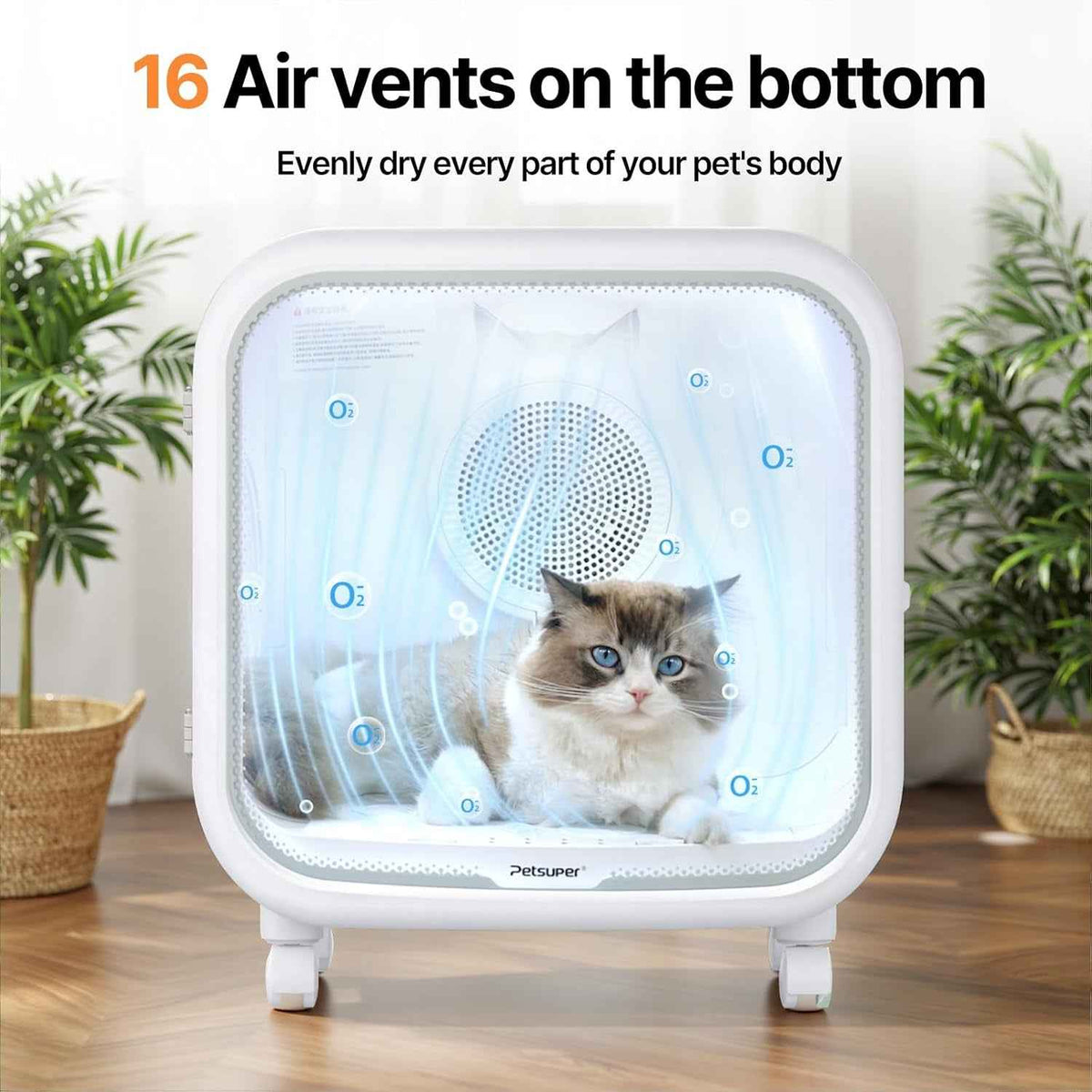 Automatic Pet Dryer Box 75L App Control Quiet Cat Dog Dryer