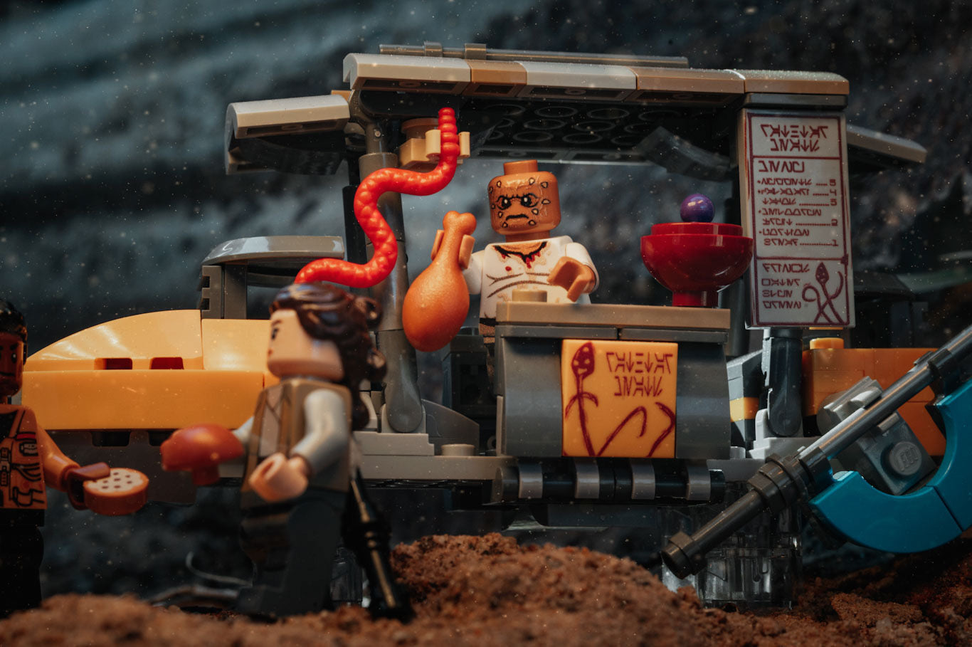 SW Rathtar Meat Food Skiff Set made using LEGO parts - B3 Customs