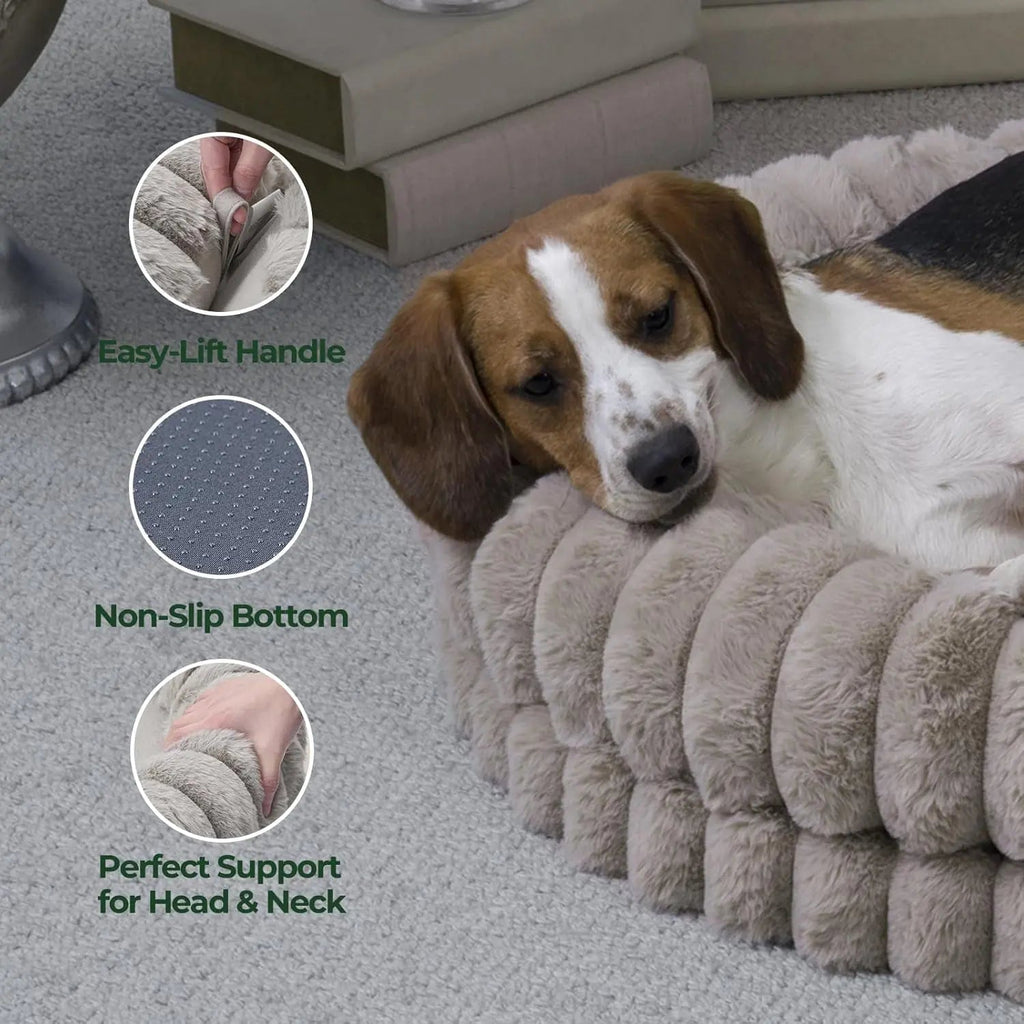 Luxury Donut Dog Bed – Orthopedic Calming Round Bed, Washable