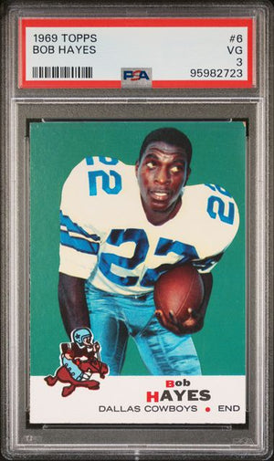 Graded 1969 Topps Bob Hayes #6 Football Card PSA 3 Very Good