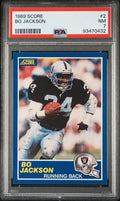 Graded 1989 Score Bo Jackson #2 2nd Year Football Card PSA 7 NM