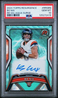 Graded 2024 Topps Resurgence Bo Nix #RRSNB /249 Aqua Surge Rookie Auto Rookie RC Football Card PSA 10 Gem Mint