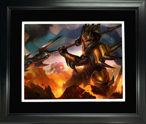 Framed Jarvan IV 11"x14" Video Game Photo