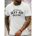 Bald Guy Print Men's Crew Neck T-Shirt – Fashionable Athletic Style Summer Tee