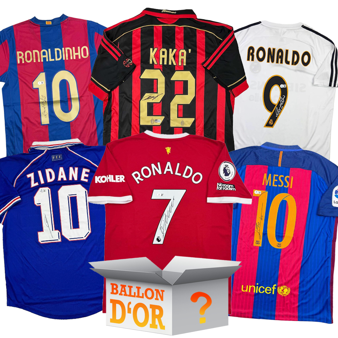Ballon d'Or Autographed/Signed Jersey Mystery Box with PSA JSA or Beckett COA