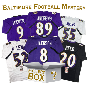 Autographed/Signed Baltimore Football Jersey Mystery Box with PSA JSA or Beckett COA
