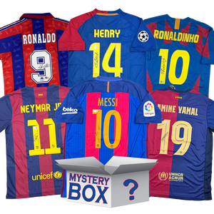 FC Barcelona Autographed/Signed Soccer Jersey Mystery Box with PSA JSA or Beckett COA