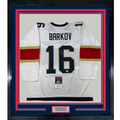 Framed Autographed/Signed Aleksander Barkov 35x39 Florida White Hockey Jersey JSA COA