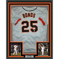 Framed Autographed/Signed Barry Bonds 35x39 San Francisco Grey Baseball Jersey JSA COA