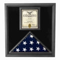 Flag and Certificate Case Black Frame, American Made Vertical Certificate