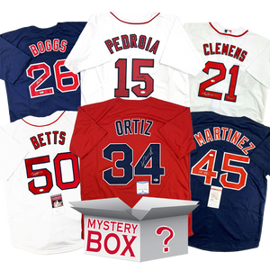 Autographed/Signed Boston Baseball Jersey Mystery Box with PSA JSA or Beckett COA