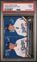 Graded 2023 Topps Now Yoshinobu Yamamoto/Shohei Ohtani #OS26 Offseason Rookie RC Baseball Card PSA 9 Mint