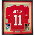 Framed Autographed/Signed Brandon Aiyuk 35x39 San Francisco Red Football Jersey JSA COA