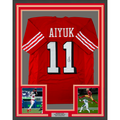 Framed Autographed/Signed Brandon Aiyuk 35x39 San Francisco Alternate Red Football Jersey JSA COA