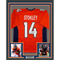 Framed Autographed/Signed Brandon Stokley 35x39 Denver Orange Football Jersey Beckett BAS COA