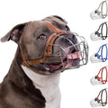 Metal Basket Dog Muzzle – Breathable, Leather Straps