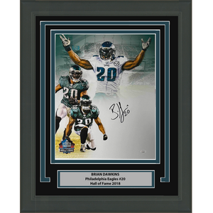 Framed Autographed/Signed Brian Dawkins Philadelphia Eagles 16x20 Football Photo JSA COA