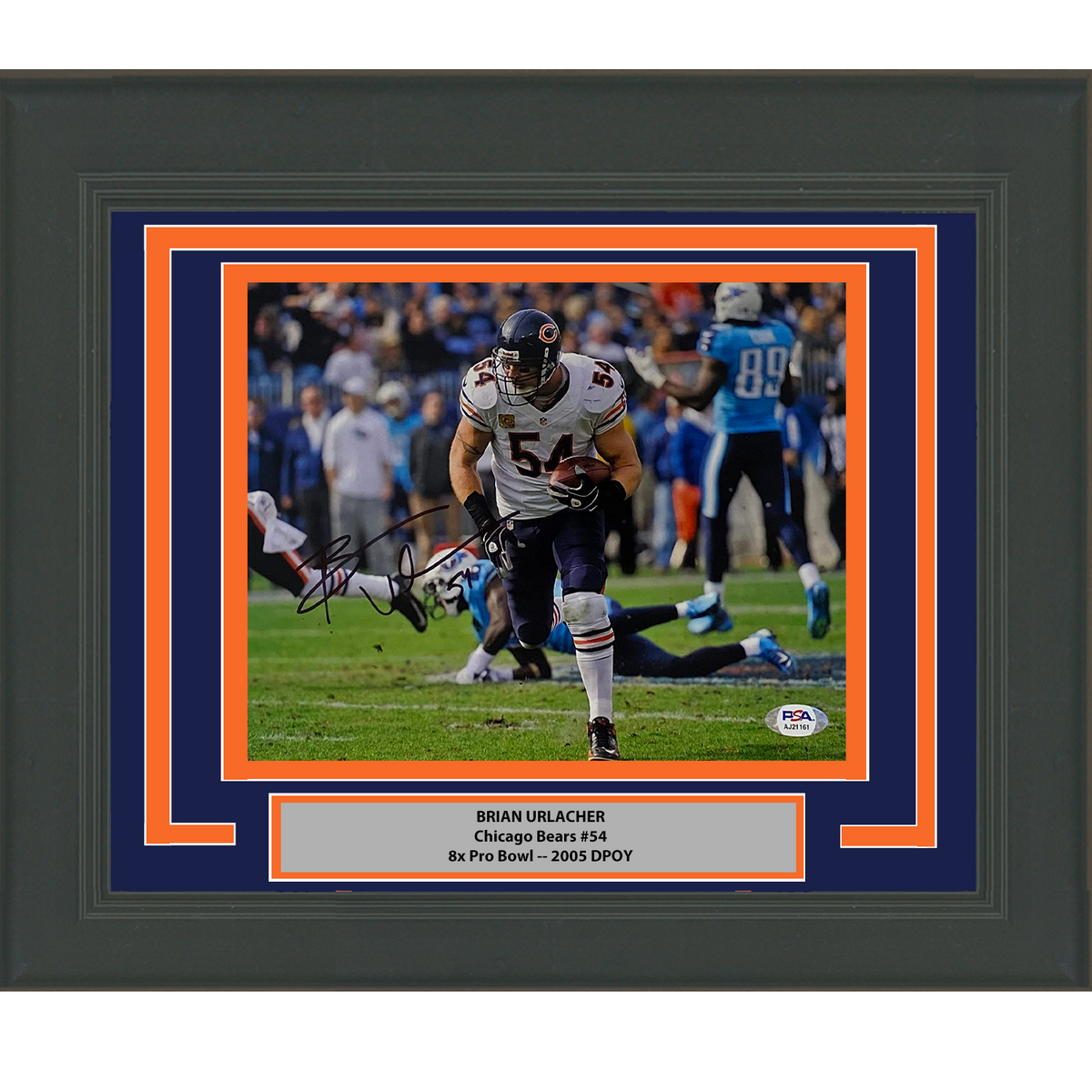 Framed Autographed/Signed Brian Urlacher Chicago Bears 8x10 Football Photo PSA/DNA COA