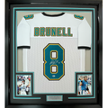 Framed Autographed/Signed Mark Brunell 35x39 Jacksonville White Football Jersey Beckett BAS COA
