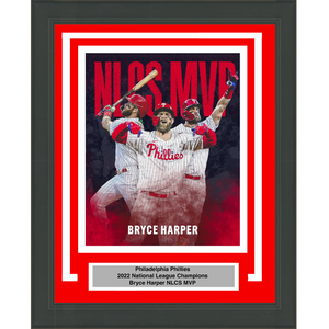 Framed Philadelphia Phillies 2022 NLCS National League Champions Bryce Harper MVP 8x10 Baseball Photo