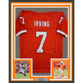 Framed Autographed/Signed Bucky Irving 35x39 Tampa Bay Orange Creamsicle Retro Throwback Football Jersey Beckett BAS COA