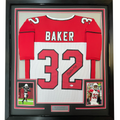 Framed Autographed/Signed Budda Baker 35x39 Arizona White Football Jersey Beckett BAS COA