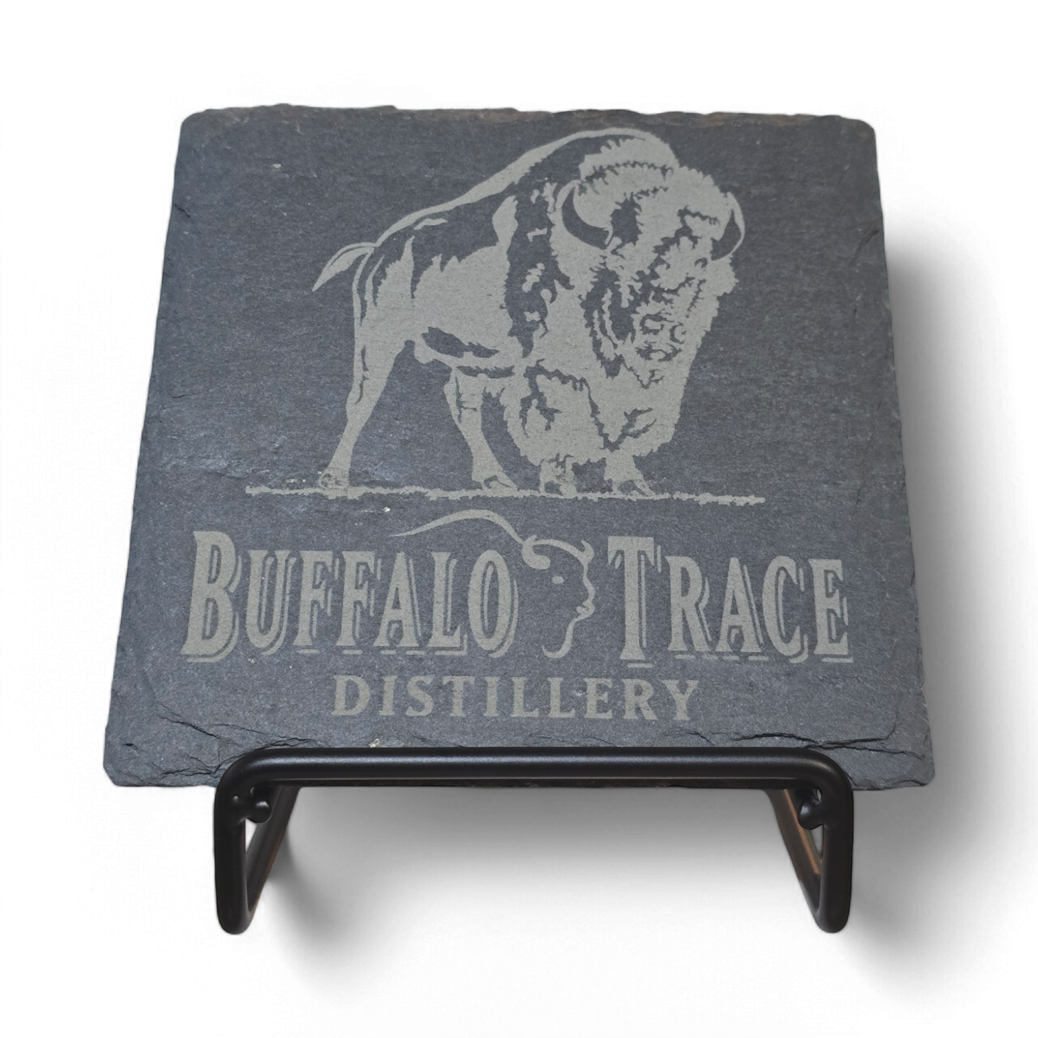 Buffalo Trace Coaster Set of 5 Slate or 4 Wood & Metal