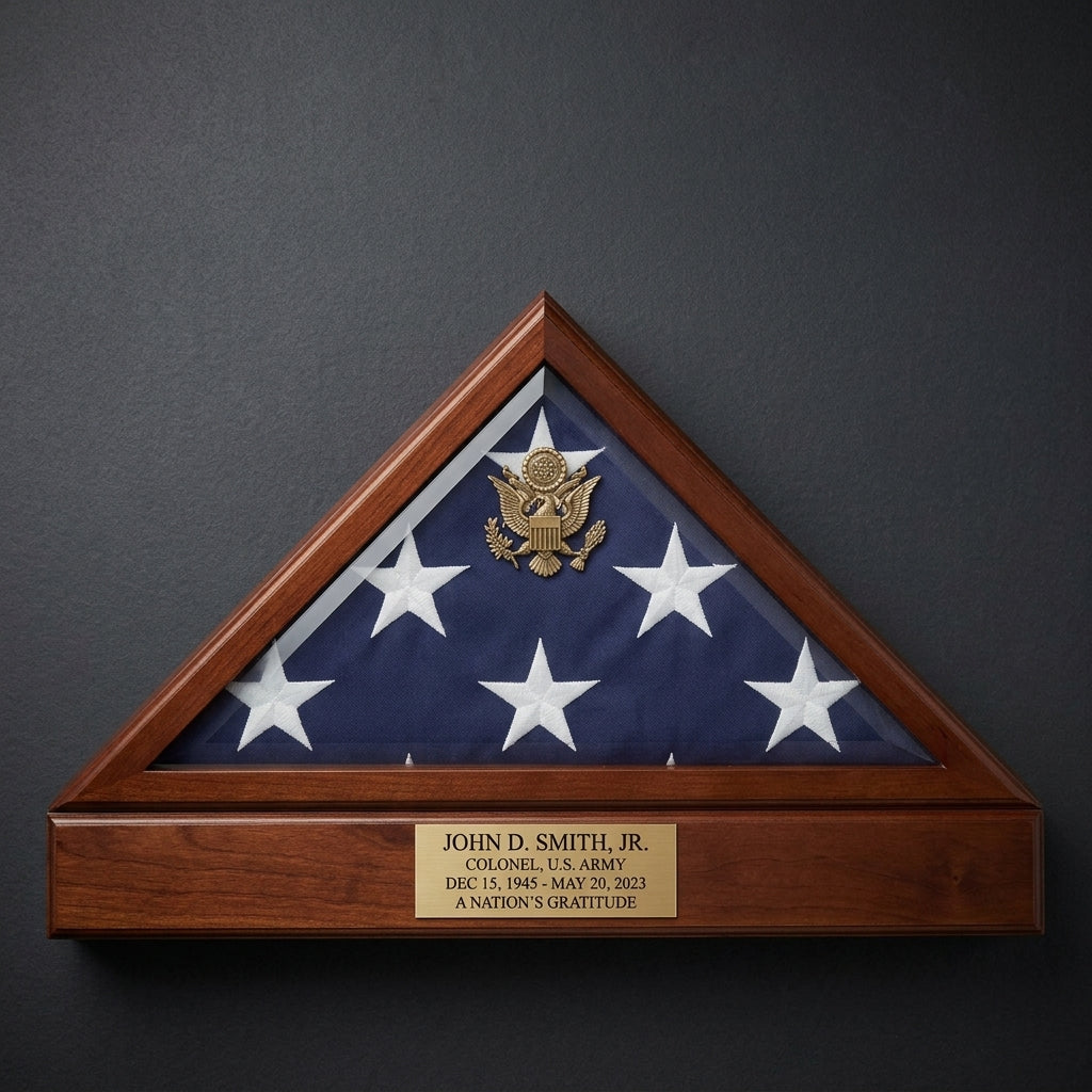 Flag Connections Burial Flag and Pedestal Display Case