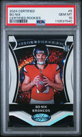 Graded 2024 Panini Certified Bo Nix #5 Certified Rookies Rookie RC Football Card PSA 10 Gem Mint