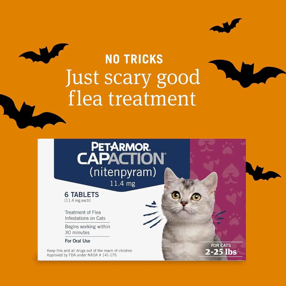 Oral Flea Tablets for Cats 2–25 lbs – 6 Doses