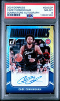 Graded 2024 Donruss Cade Cunningham #DACCP /49 Dominators Autograph Basketball Card PSA 8 NM-MT