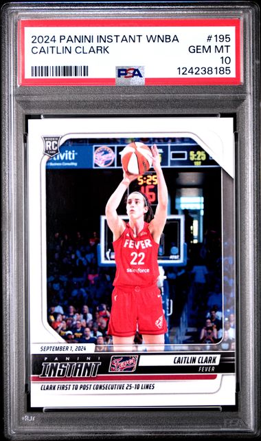Graded 2024 Panini Instant WNBA Caitlin Clark #195 Rookie RC Basketball Card PSA 10 Gem Mint