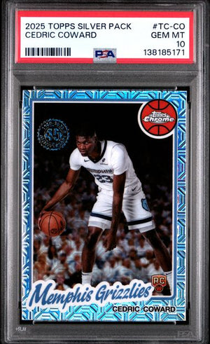 Graded 2025 Topps Silver Pack Cedric Coward #TCCO Rookie RC Basketball Card PSA 10 Gem Mint