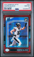 Graded 2024 Panini Donruss Optic Red Hyper Cooper Dejean #221 Rookie RC Football Card PSA 10 Gem Mint