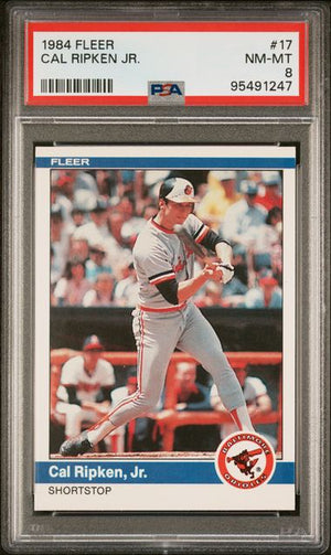 Graded 1984 Fleer Cal Ripken Jr. #17 Baseball Card PSA 8 NM-MT