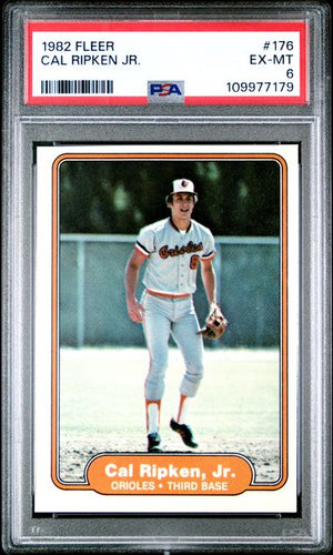 Graded 1982 Fleer Cal Ripken Jr. #176 Rookie RC Baseball Card PSA 6 EX-MT